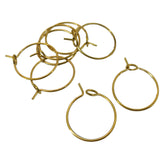 Tarnish Resistant 316-Stainless Steel Hoop Earring Hook 15x0.7 MM (10 Pieces) 21-Gauge Round Gold Color For Jewellery Making